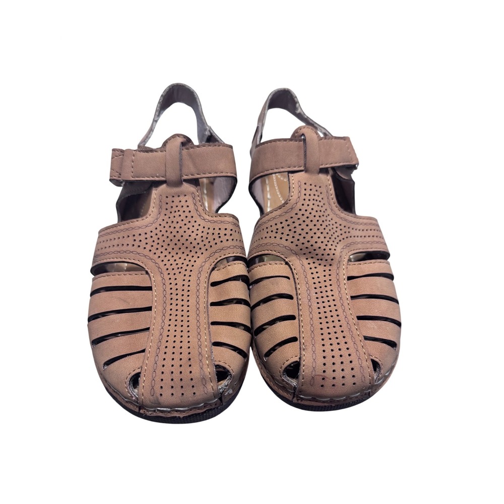 Atalina Sandals Perforated‎ Comfort Fisherman Tan 6.5 Boho Casual Summer